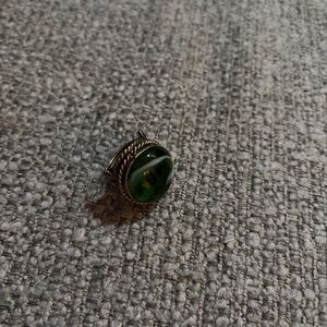 Green Stone Silver Ring